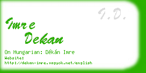 imre dekan business card