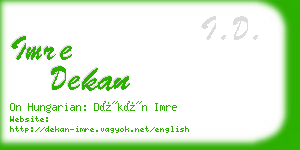 imre dekan business card